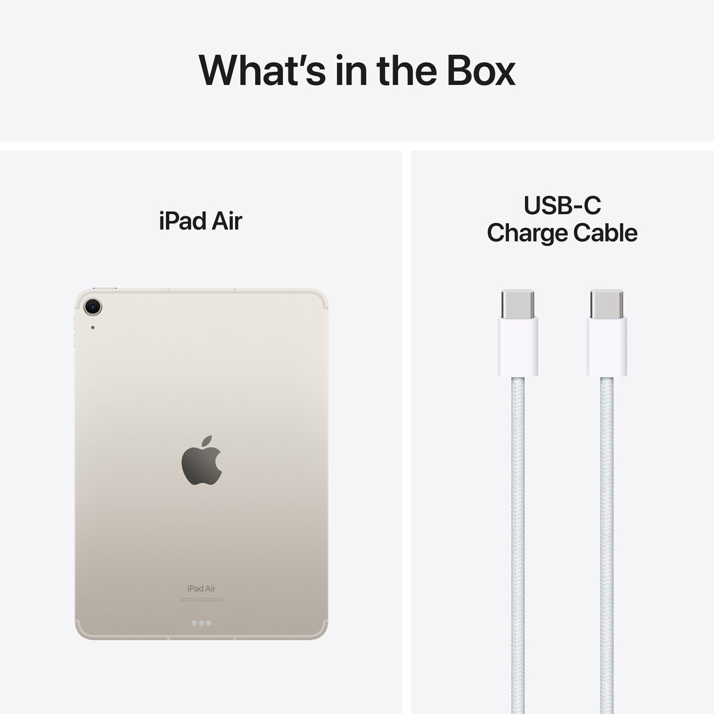 iPad Air 11" M2 Wi-Fi + Cellular 512GB - Starlight - MUXP3HC/A цена и информация | Planšetiniai kompiuteriai | pigu.lt