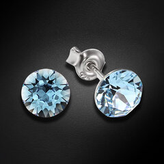 Sidabriniai auskarai moterims DiamondSky Classic Aquamarine Blue su Swarovski kristalais kaina ir informacija | Auskarai | pigu.lt