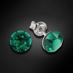 Sidabriniai auskarai moterims DiamondSky Classic Emerald su Swarovski kristalais DS02A915 kaina ir informacija | Auskarai | pigu.lt