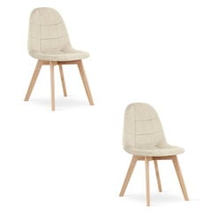 2-ių kėdžių komplektas Oskar Bora, smėlio spalvos kaina ir informacija | Virtuvės ir valgomojo kėdės | pigu.lt