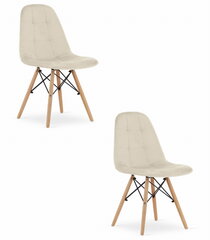 2-ių kėdžių komplektas Oskar Dumo, smėlio spalvos kaina ir informacija | Virtuvės ir valgomojo kėdės | pigu.lt