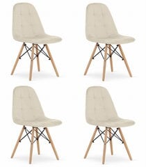 4-ių kėdžių komplektas Oskar Dumo, smėlio spalvos kaina ir informacija | Virtuvės ir valgomojo kėdės | pigu.lt