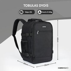 CABINHOLD Унисекс Backpack BCN рюкзаки Чёрный 20L, цена и информация | Рюкзаки и сумкиСумка-холодильник для переноски ручекПортативная сумкаСумка для принадлежностей для ручек-лекарств | pigu.lt