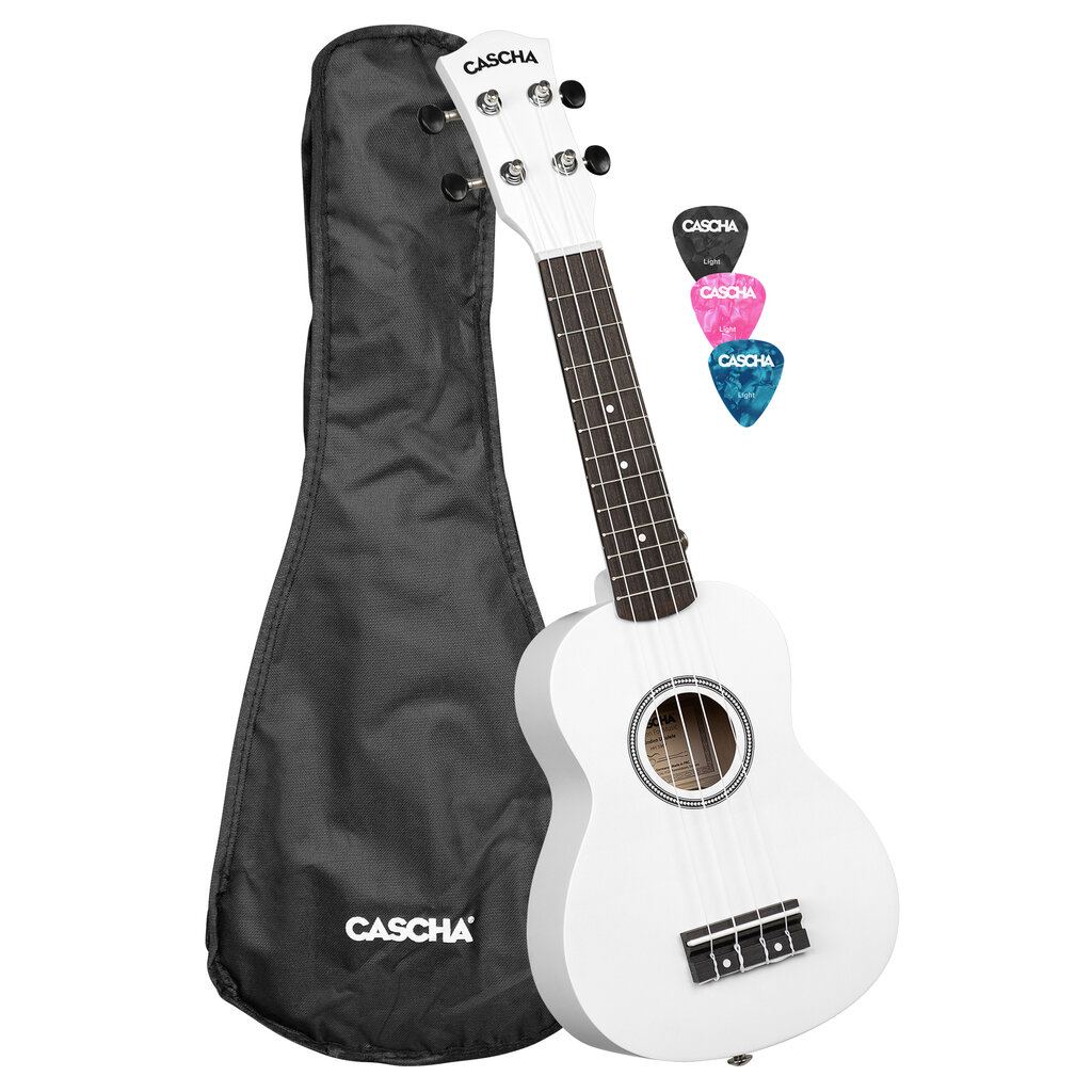 Soprano ukulelė Cascha Linden balta HH 3967 цена и информация | Gitaros | pigu.lt