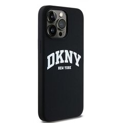 DKNY DKHMP15XSNYACH iPhone 15 Pro Max 6.7" czarny|black hardcase Liquid Silicone White Printed Logo MagSafe цена и информация | Чехлы для телефонов | pigu.lt