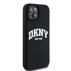 DKNY DKHMP15XSNYACH iPhone 15 Pro Max 6.7" czarny|black hardcase Liquid Silicone White Printed Logo MagSafe цена и информация | Чехлы для телефонов | pigu.lt