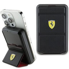 Ferrari Powerbank Bezprzewodowy 15W FEPB10MSPLEK 10000 mAh z funkcją standu czarny|black Metal Logo MagSafe цена и информация | Зарядные устройства Power bank | pigu.lt