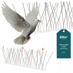 Aštrūs balandžių paukščių smaigai nuo paukščių Sillar, 33 cm, 40 vnt. kaina ir informacija | Sodo įrankiai | pigu.lt