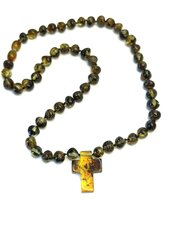 Ожерелье с крестом из зеленого янтаря, Amber Storm цена и информация | Украшения на шею | pigu.lt