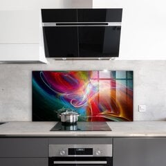Apsauga nuo purslų stiklo plokštė Abstrakti vibruojanti energija, 100x50 cm, įvairių spalvų kaina ir informacija | Virtuvės baldų priedai | pigu.lt