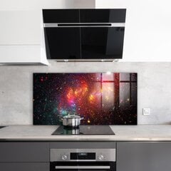 Apsauga nuo purslų stiklo plokštė Galaktika Chaosas Fantazija, 100x50 cm, įvairių spalvų kaina ir informacija | Virtuvės baldų priedai | pigu.lt