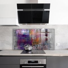 Apsauga nuo purslų stiklo plokštė Abstrakti tapyba, 100x50 cm, įvairių spalvų цена и информация | Комплектующие для кухонной мебели | pigu.lt