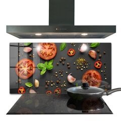 Apsauga nuo purslų stiklo plokštė Itališka virtuvė Bazilikas Pomidorai, 100x50 cm, įvairių spalvų kaina ir informacija | Virtuvės baldų priedai | pigu.lt