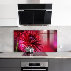 Apsauga nuo purslų stiklo plokštė Raudonoji Dahlia gėlė, 100x50 cm, įvairių spalvų kaina ir informacija | Virtuvės baldų priedai | pigu.lt