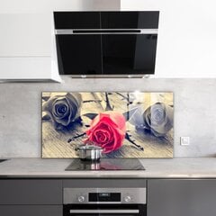 Apsauga nuo purslų stiklo plokštė Rožė Meilės simbolis, 100x50 cm, įvairių spalvų kaina ir informacija | Virtuvės baldų priedai | pigu.lt