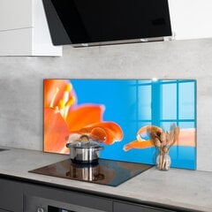 Apsauga nuo purslų stiklo plokštė Apelsinų gėlė, 100x50 cm, įvairių spalvų kaina ir informacija | Virtuvės baldų priedai | pigu.lt