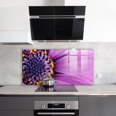 Apsauga nuo purslų stiklo plokštė Violetinė vasaros gėlė, 100x50 cm, įvairių spalvų kaina ir informacija | Virtuvės baldų priedai | pigu.lt