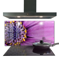 Apsauga nuo purslų stiklo plokštė Violetinė vasaros gėlė, 100x50 cm, įvairių spalvų kaina ir informacija | Virtuvės baldų priedai | pigu.lt