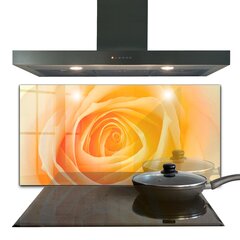 Apsauga nuo purslų stiklo plokštė Geltona rožių gėlė, 100x50 cm, įvairių spalvų kaina ir informacija | Virtuvės baldų priedai | pigu.lt