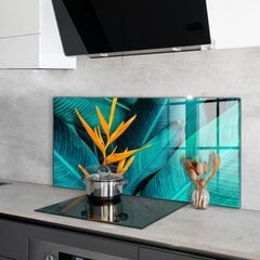 Apsauga nuo purslų stiklo plokštė Atogrąžų egzotiška gėlė, 100x50 cm, įvairių spalvų kaina ir informacija | Virtuvės baldų priedai | pigu.lt