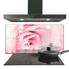 Apsauga nuo purslų stiklo plokštė Rožinė subtili gėlė, 100x50 cm, įvairių spalvų kaina ir informacija | Virtuvės baldų priedai | pigu.lt