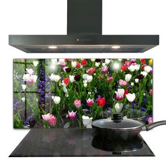 Apsauga nuo purslų stiklo plokštė Pievos vasaros gėlės, 100x50 cm, įvairių spalvų kaina ir informacija | Virtuvės baldų priedai | pigu.lt