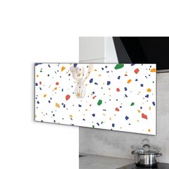 Apsauga nuo purslų stiklo plokštė Terrazzo Terrazzo akmenukai, 100x50 cm, įvairių spalvų цена и информация | Комплектующие для кухонной мебели | pigu.lt