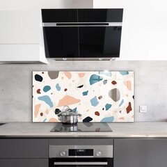 Apsauga nuo purslų stiklo plokštė Terrazzo Terrazzo akmuo, 100x50 cm, įvairių spalvų цена и информация | Комплектующие для кухонной мебели | pigu.lt