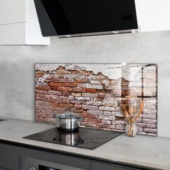 Apsauga nuo purslų stiklo plokštė Akmens plytų siena, 100x50 cm, įvairių spalvų цена и информация | Комплектующие для кухонной мебели | pigu.lt