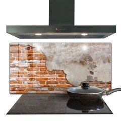 Apsauga nuo purslų stiklo plokštė Akmens plytų siena, 100x50 cm, įvairių spalvų kaina ir informacija | Virtuvės baldų priedai | pigu.lt