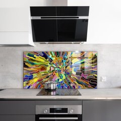 Apsauga nuo purslų stiklo plokštė Išgalvota spalvinga mozaika, 100x50 cm, įvairių spalvų kaina ir informacija | Virtuvės baldų priedai | pigu.lt