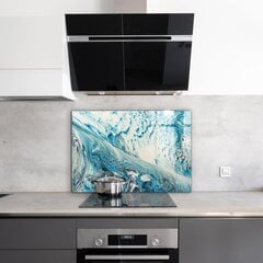 Apsauga nuo purslų stiklo plokštė Jūros banga, 100x70 cm, įvairių spalvų kaina ir informacija | Virtuvės baldų priedai | pigu.lt