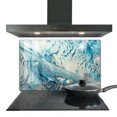 Apsauga nuo purslų stiklo plokštė Jūros banga, 100x70 cm, įvairių spalvų kaina ir informacija | Virtuvės baldų priedai | pigu.lt