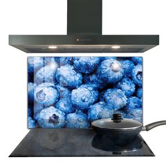 Apsauga nuo purslų stiklo plokštė Prinokusios mėlynės Uogos, 100x70 cm, įvairių spalvų kaina ir informacija | Virtuvės baldų priedai | pigu.lt