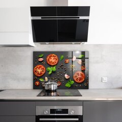 Apsauga nuo purslų stiklo plokštė Itališka virtuvė Bazilikas Pomidorai, 100x70 cm, įvairių spalvų kaina ir informacija | Virtuvės baldų priedai | pigu.lt