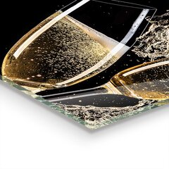Apsauga nuo purslų stiklo plokštė Šampano nakties tostas, 100x70 cm, įvairių spalvų kaina ir informacija | Virtuvės baldų priedai | pigu.lt