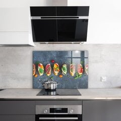 Apsauga nuo purslų stiklo plokštė Užkandžiai Apetitą žadinantys sumuštiniai, 100x70 cm, įvairių spalvų kaina ir informacija | Virtuvės baldų priedai | pigu.lt