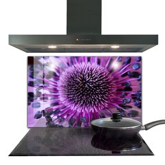 Apsauga nuo purslų stiklo plokštė Violetinė gėlė, 100x70 cm, įvairių spalvų kaina ir informacija | Virtuvės baldų priedai | pigu.lt