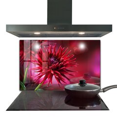 Apsauga nuo purslų stiklo plokštė Raudonoji Dahlia gėlė, 100x70 cm, įvairių spalvų kaina ir informacija | Virtuvės baldų priedai | pigu.lt