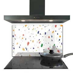 Apsauga nuo purslų stiklo plokštė Terrazzo Terrazzo akmenukai, 100x70 cm, įvairių spalvų цена и информация | Комплектующие для кухонной мебели | pigu.lt