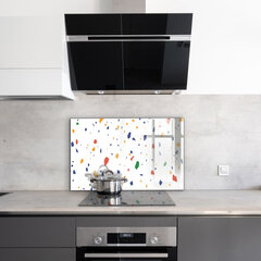 Apsauga nuo purslų stiklo plokštė Terrazzo Terrazzo akmenukai, 100x70 cm, įvairių spalvų цена и информация | Комплектующие для кухонной мебели | pigu.lt