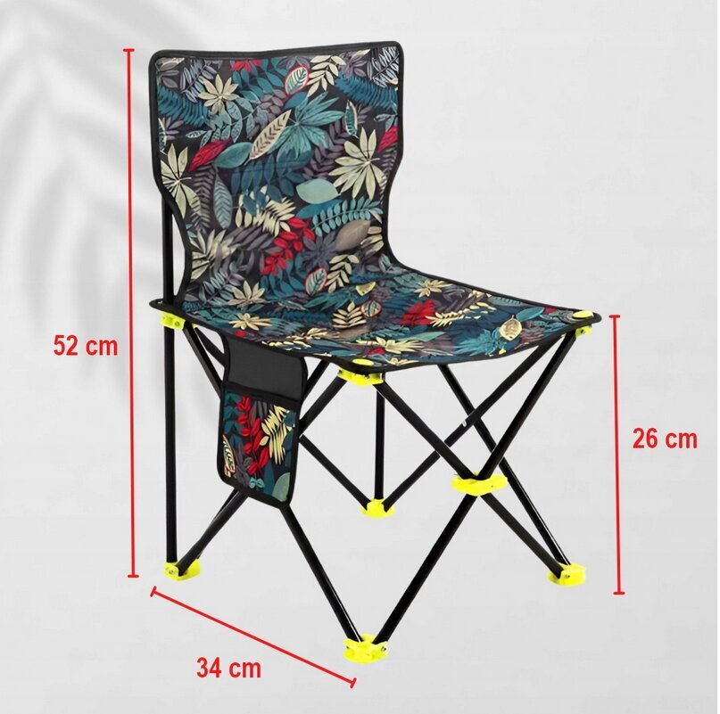 Sulankstoma turistinė vaikiška kėdė, 52x34x34cm, įvairių spalvų kaina ir informacija | Turistiniai baldai | pigu.lt
