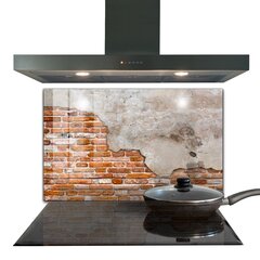 Apsauga nuo purslų stiklo plokštė Akmens plytų siena, 100x70 cm, įvairių spalvų цена и информация | Комплектующие для кухонной мебели | pigu.lt