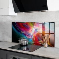Apsauga nuo purslų stiklo plokštė Abstrakti vibruojanti energija, 120x60 cm, įvairių spalvų kaina ir informacija | Virtuvės baldų priedai | pigu.lt