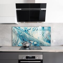 Apsauga nuo purslų stiklo plokštė Jūros banga, 120x60 cm, įvairių spalvų kaina ir informacija | Virtuvės baldų priedai | pigu.lt