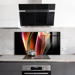 Apsauga nuo purslų stiklo plokštė Energijos bangų abstrakcija, 120x60 cm, įvairių spalvų kaina ir informacija | Virtuvės baldų priedai | pigu.lt