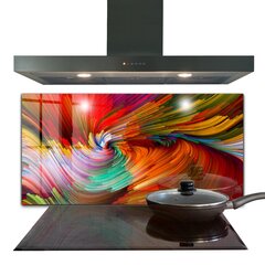 Apsauga nuo purslų stiklo plokštė Energingas spalvų mišinys, 120x60 cm, įvairių spalvų kaina ir informacija | Virtuvės baldų priedai | pigu.lt