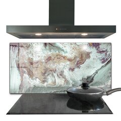 Apsauga nuo purslų stiklo plokštė Marmuro akmens tekstūra, 120x60 cm, įvairių spalvų kaina ir informacija | Virtuvės baldų priedai | pigu.lt