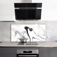 Apsauga nuo purslų stiklo plokštė Balto marmuro juodos linijos, 120x60 cm, įvairių spalvų цена и информация | Комплектующие для кухонной мебели | pigu.lt