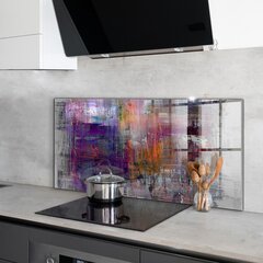 Apsauga nuo purslų stiklo plokštė Abstrakti tapyba, 120x60 cm, įvairių spalvų kaina ir informacija | Virtuvės baldų priedai | pigu.lt